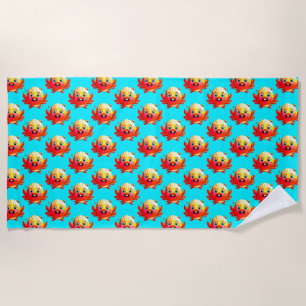 Serviette De Plage Crabs de dessin animé mignons pour décoration de p