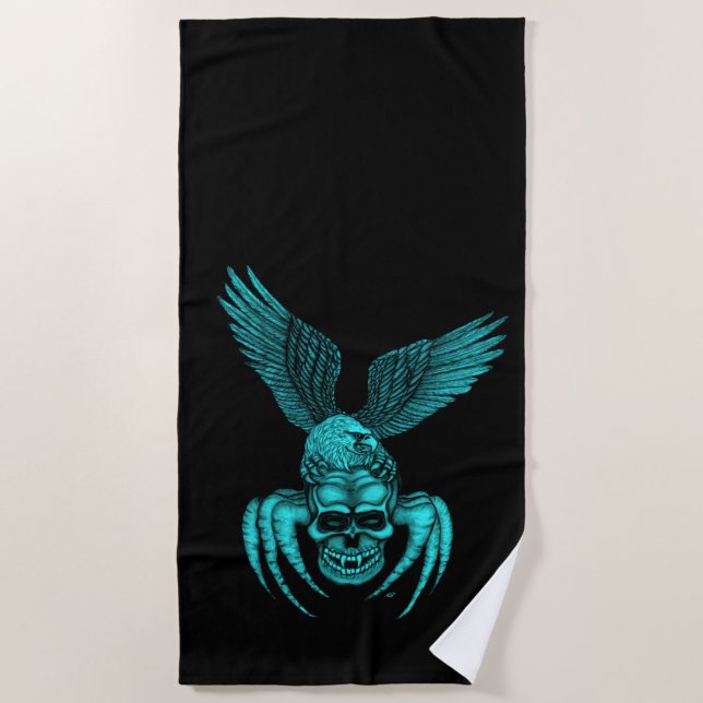 Serviette De Plage Crâne à aigle (Devant)