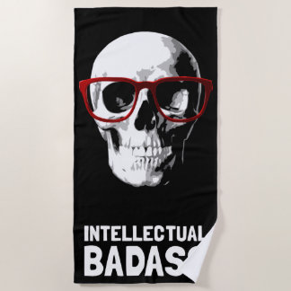 Serviette De Plage Crâne avec lunettes rouges – Intello badass