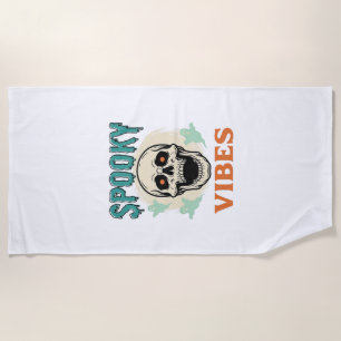 Serviette De Plage Crâne d'Halloween Atmosphère Surnaturelle Horreur