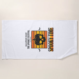 Serviette De Plage Crâne d'Halloween drôle et effrayant Citation Vint