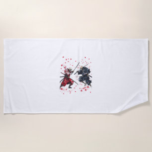 Serviette De Plage Crâne Samurai Duel