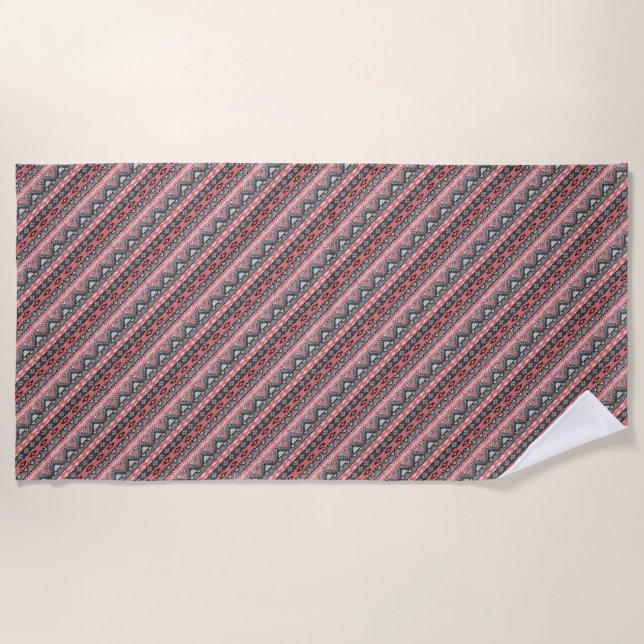Serviette De Plage Cravate design motif gris pâle (Devant)