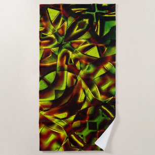 Serviette De Plage Cravates déformés de rubans verts brûlés
