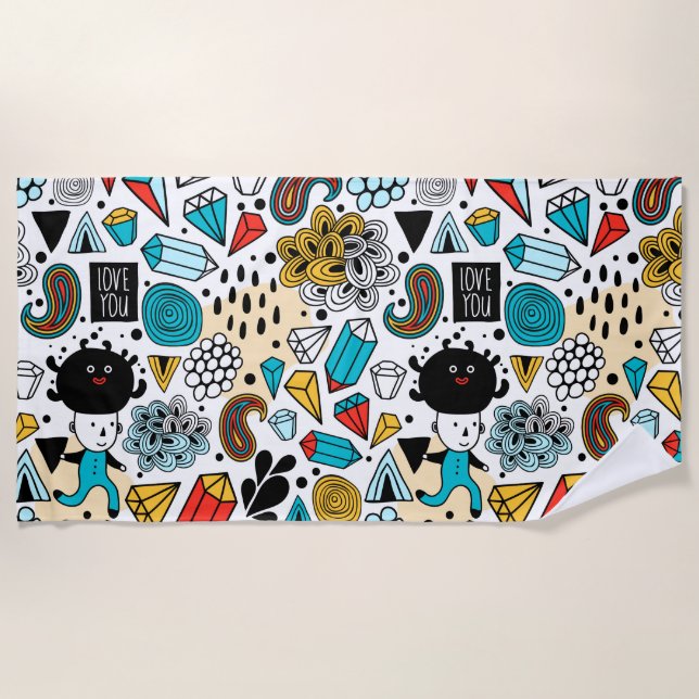 Serviette De Plage Crazy head (Devant)