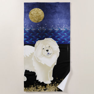 Serviette De Plage Cream Gingko the Chow Beach Towel