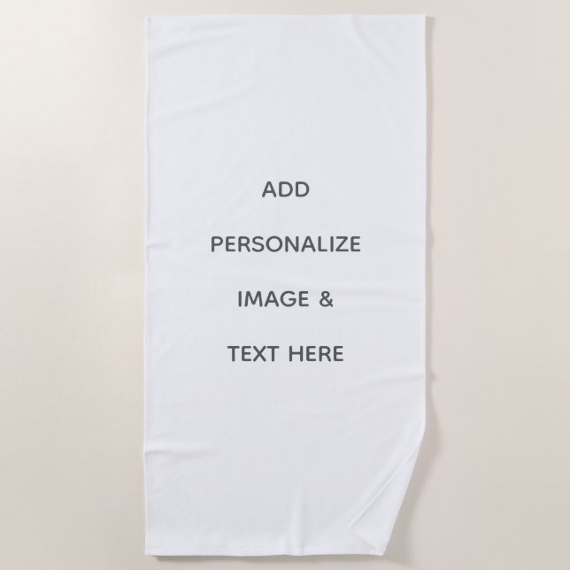 Serviette De Plage Créez votre propre blanc  (Devant)