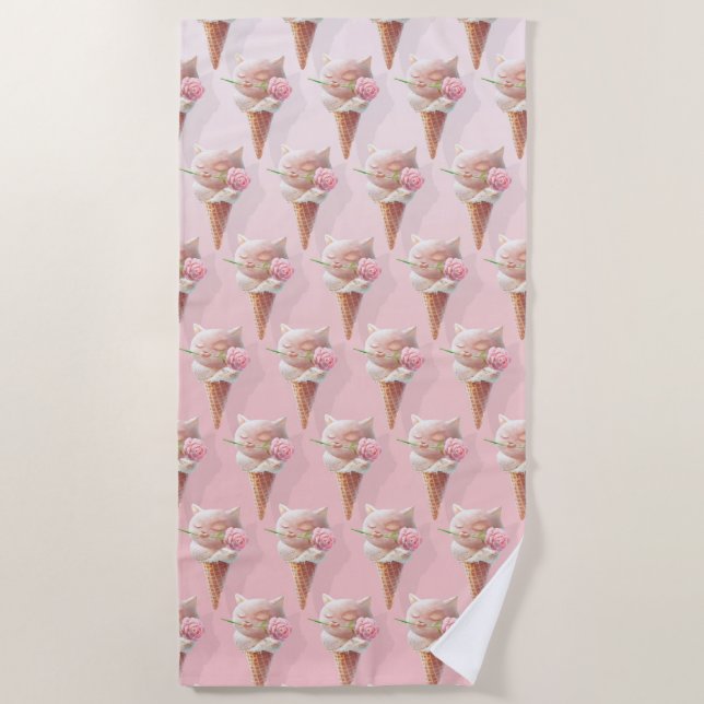 Serviette De Plage Crème de glace Kitty - Rosy & Dreamy (Devant)