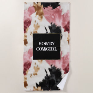 Serviette De Plage Crème d'or rose noir vachette