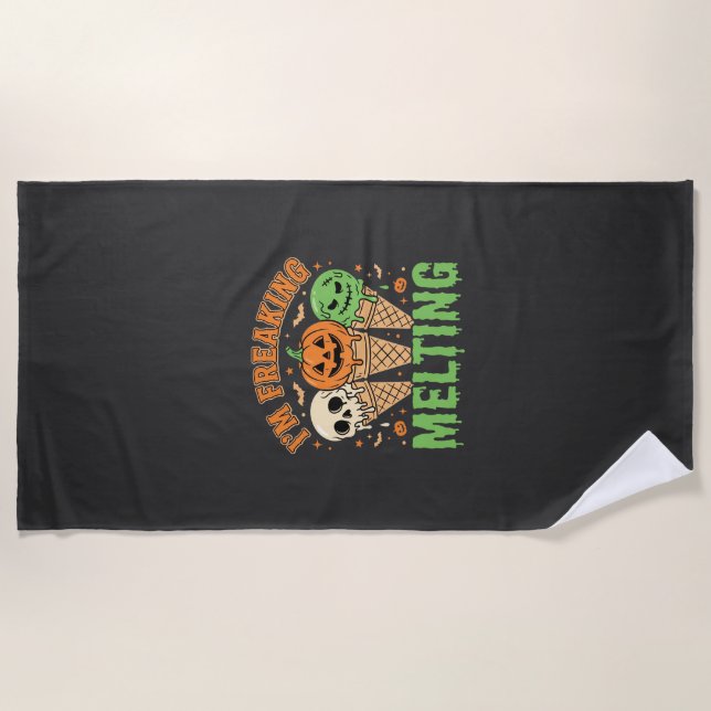 Serviette De Plage Crème Glacée Fondante Halloween (Devant)