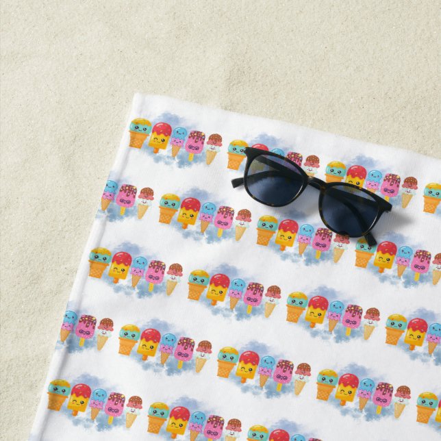 Serviette De Plage crème glglace (En situation)