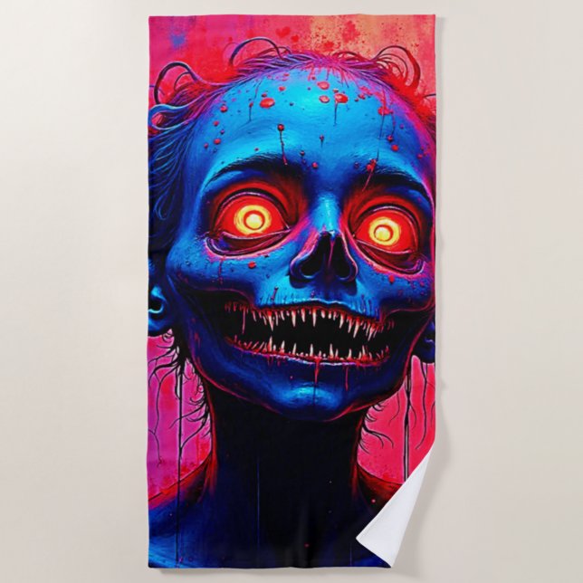 Serviette De Plage Crimson Eyes : Horreurs de l'esprit (Devant)
