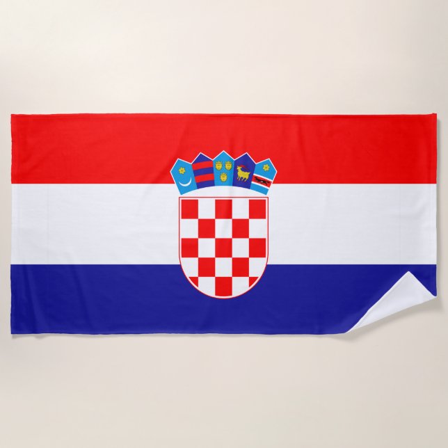 Serviette De Plage Croatia flag Beach Towel (Devant)