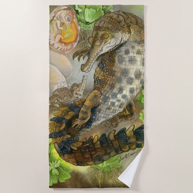 Serviette De Plage Crocodile grossier (Devant)