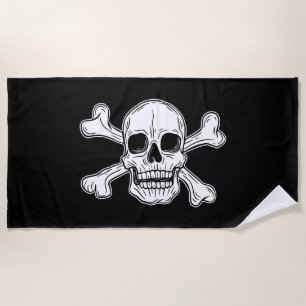 Serviette De Plage croix de crâne pirate