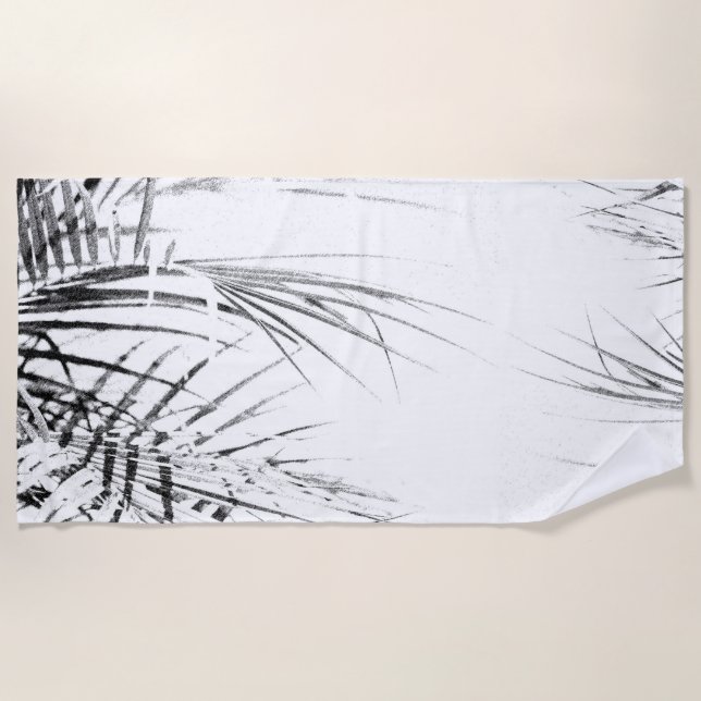 Serviette De Plage Croquis minimalisme Feuille Palm Tree (Devant)