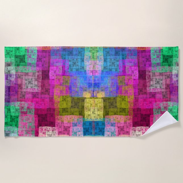 Serviette De Plage Cubes abstraits (Devant)