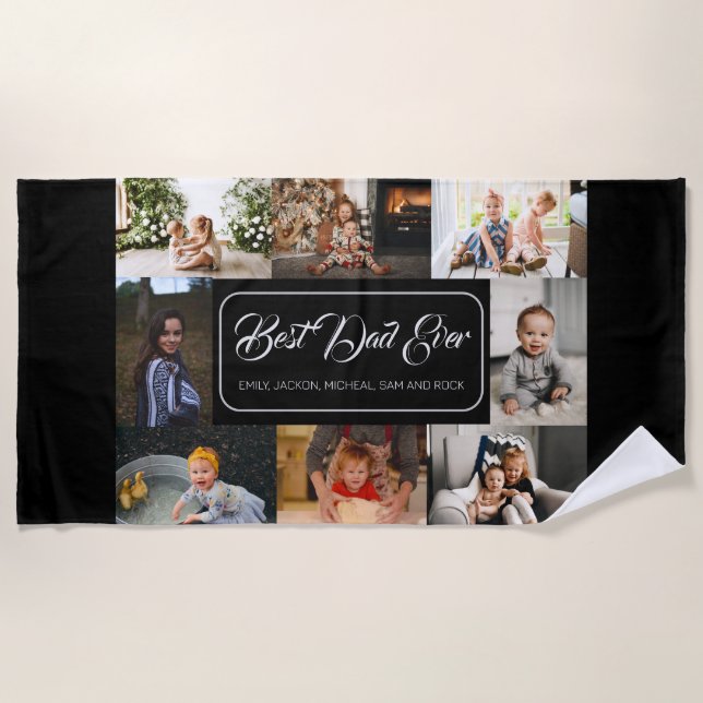 Serviette De Plage Custom 8 Photo Collage Meilleure bouteille d'eau p (Devant)