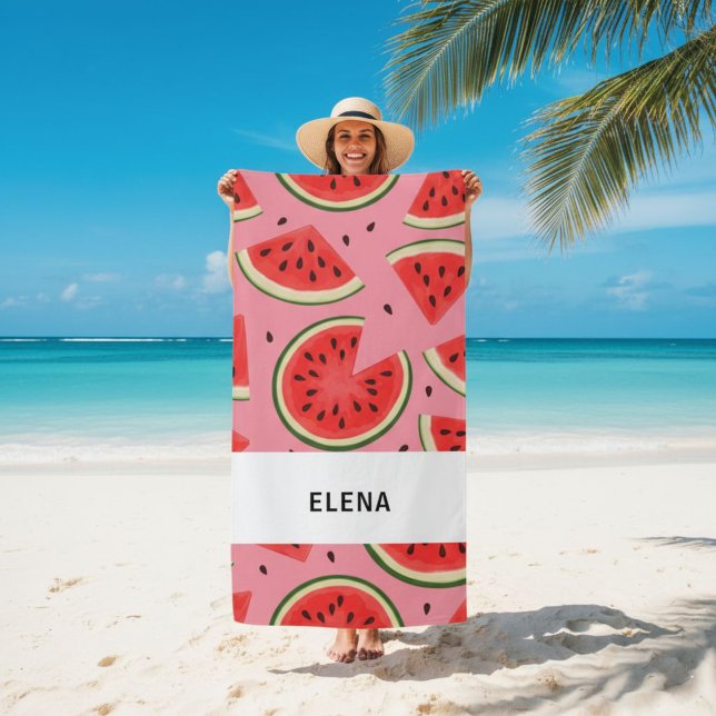 Serviette De Plage Custom Large Watermelon Graphic Beach Towel  (Créateur téléchargé)