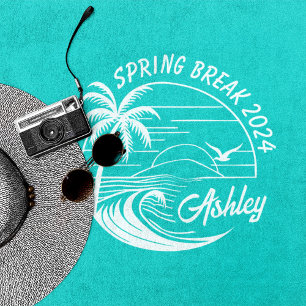Serviette De Plage Custom Spring Break Girls Trip Cute Beach Fun