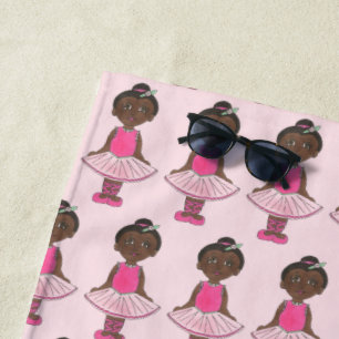 Serviette De Plage Cute Ballerina Pink Tutu Ballet Fille Enseignante 