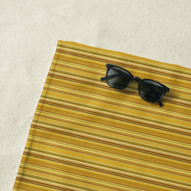 Serviette De Plage Cute brown golden stripes (En situation)