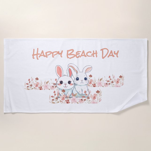 Serviette De Plage Cute Bunny  (Devant)