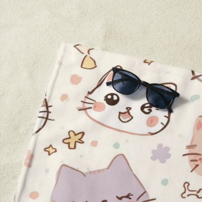 Serviette De Plage Cute Chat simple chaton Motif (En situation)