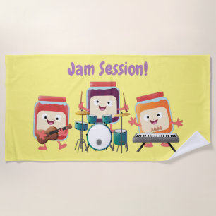 Serviette De Plage Cute confiture session dessin animé musicien humou