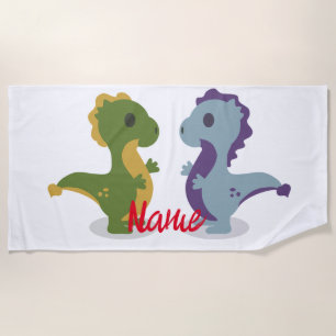 Serviette De Plage Cute Dinosaur Paire Thunder_Cove
