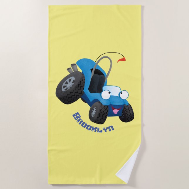 Serviette De Plage Cute dune buggy off road vehicle cartoon (Devant)