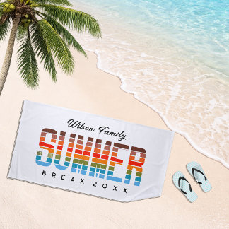 Serviette De Plage Cute Family Summer Sunset Beach Vacation