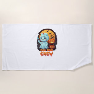 Serviette De Plage Cute Ghost Nurse - Boo Boo Crew Halloween Fun Clas