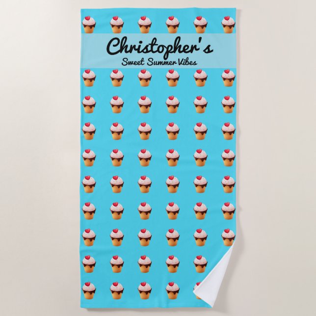 Serviette De Plage Cute Ice Cream Heart Beach Towel (Devant)
