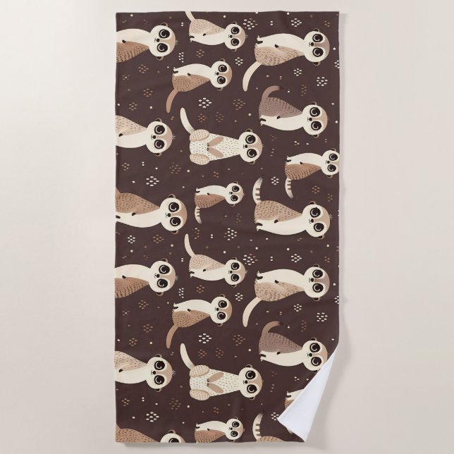 Serviette De Plage Cute Meerkat Motif (Devant)