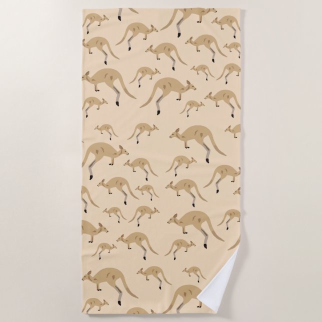Serviette De Plage Cute Motif australien Kangaroo (Devant)