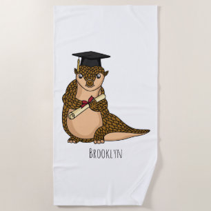 Serviette De Plage Cute pangolin graduating cartoon