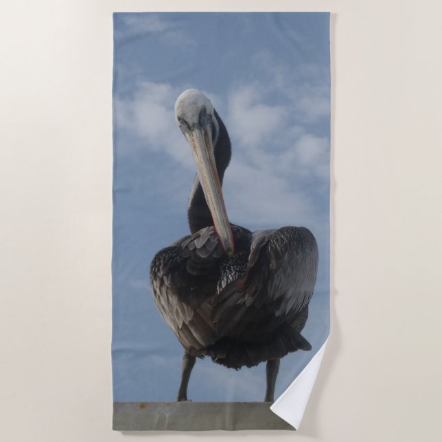 Serviette De Plage Cute Pelican du Pérou Beach Towel (Devant)