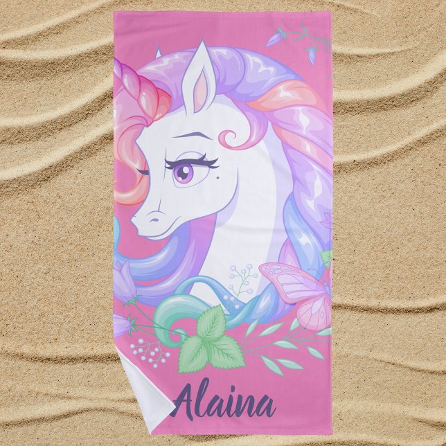 Serviette De Plage Cute Stylish Girly Unicorn (Créateur téléchargé)