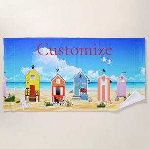 Serviette De Plage Cute Tiny Beach Shacks Thunder_Cove