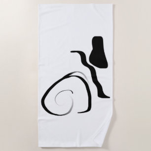 Serviette De Plage Cycle de rotation : noir et blanc Abstrait