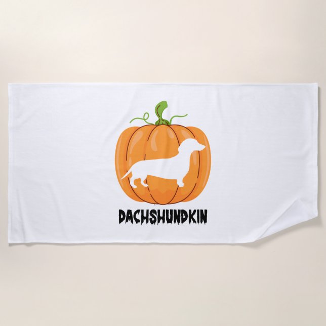 Serviette De Plage Dachshund Halloween Chien (Devant)