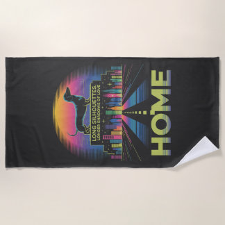 Serviette De Plage Dachshund Long Silhouettes, Longer Shadows Of Love