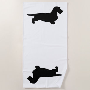 Serviette De Plage Dachshund Poil dur - Silhouette 1