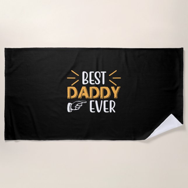 Serviette De Plage Daddy Cadeau Meilleur Papa Jamais (Devant)