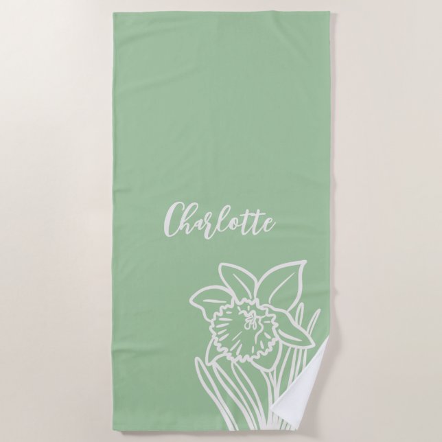 Serviette De Plage Daffodique de printemps (Devant)
