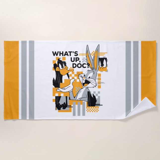 Serviette De Plage DAFFY DUCK™ & BUGS BUNNY™ Glitch (Devant)