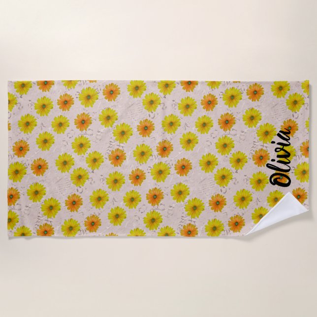 Serviette De Plage Daisy floral bouquet (Devant)