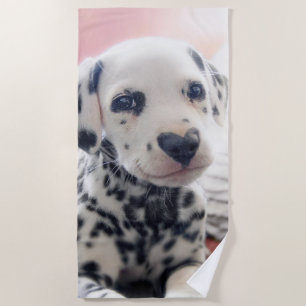 Serviette De Plage Dalmatien Nez de Coeur