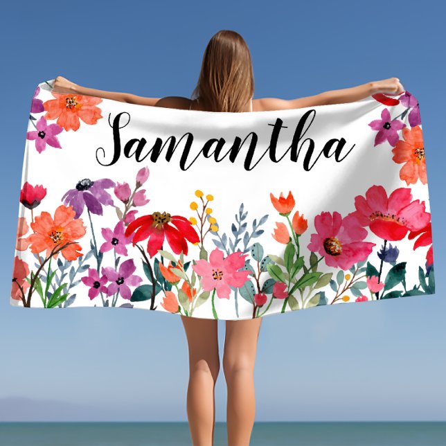 Serviette De Plage Dames Nom personnalisé Fille (Ladies Personalized Name Girl Beach Towel)
